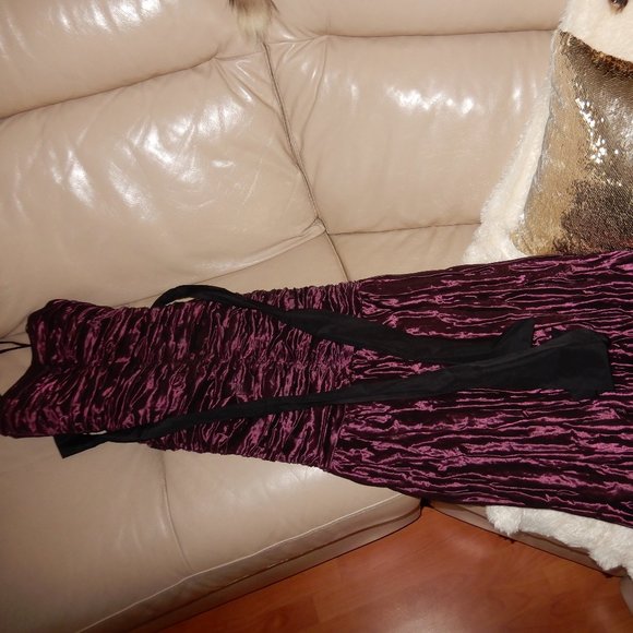 ITALIA PLUM BCBG MAXAZRIA TAFFETA STRAPLES DRESS 2 - Picture 4 of 14